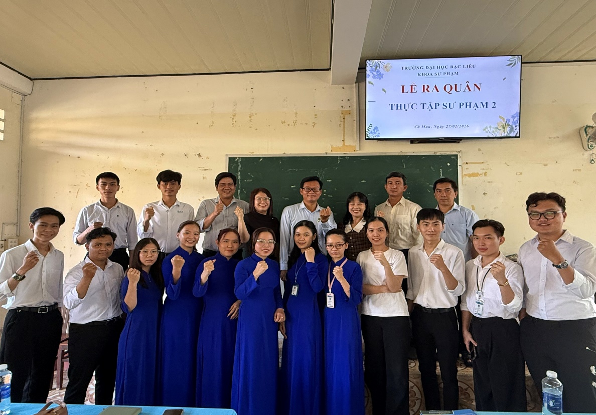 SINH VIÊN KHOA SƯ PHẠM – TRƯỜNG ĐẠI HỌC BẠC LIÊU HÀO HỨNG RA QUÂN THỰC TẬP NĂM HỌC 2025 - 2026